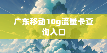 广东移动10g流量卡查询入口