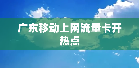 广东移动上网流量卡开热点