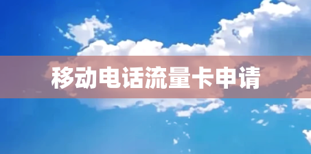 移动电话流量卡申请