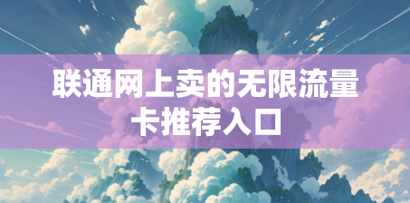 联通网上卖的无限流量卡推荐入口