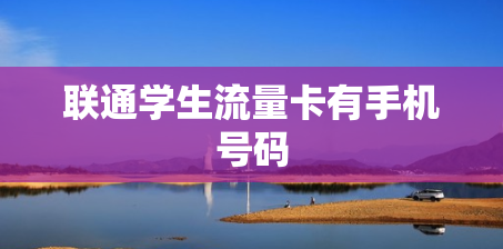 联通学生流量卡有手机号码