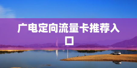 广电定向流量卡推荐入口