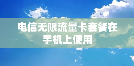 电信无限流量卡套餐在手机上使用