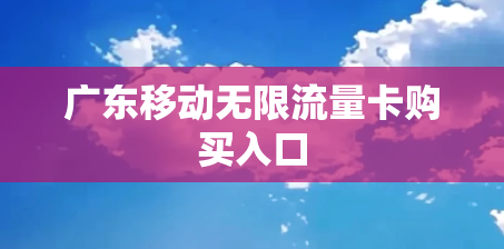 广东移动无限流量卡购买入口