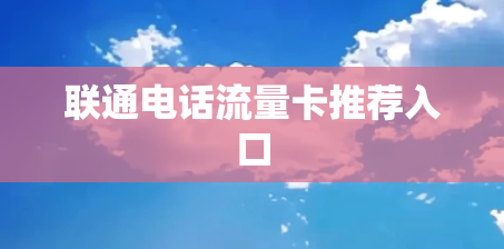 联通电话流量卡推荐入口