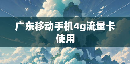 广东移动手机4g流量卡使用
