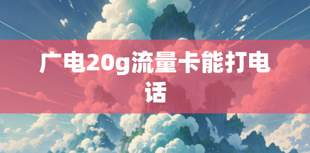 广电20g流量卡能打电话