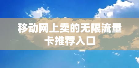 移动网上卖的无限流量卡推荐入口