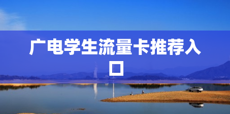 广电学生流量卡推荐入口