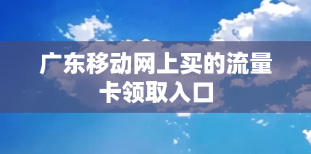 广东移动网上买的流量卡领取入口