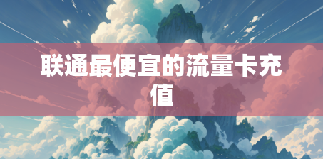 联通最便宜的流量卡充值