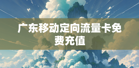 广东移动定向流量卡免费充值