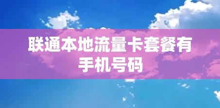 联通本地流量卡套餐有手机号码