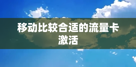 移动比较合适的流量卡激活