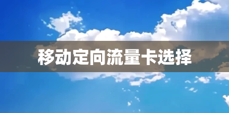 移动定向流量卡选择