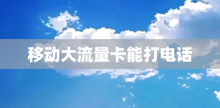 移动大流量卡能打电话