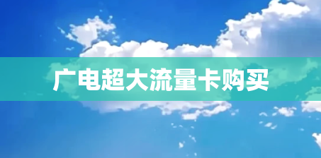广电超大流量卡购买