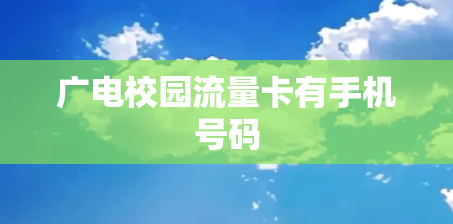 广电校园流量卡有手机号码