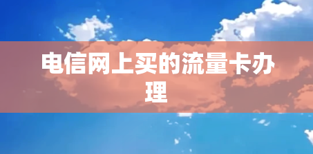 电信网上买的流量卡办理
