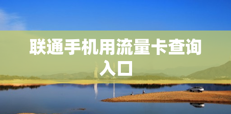 联通手机用流量卡查询入口