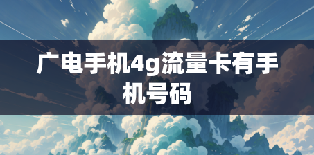 广电手机4g流量卡有手机号码
