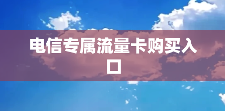 电信专属流量卡购买入口