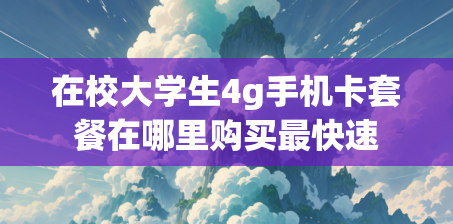 在校大学生4g手机卡套餐在哪里购买最快速