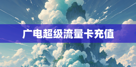 广电超级流量卡充值