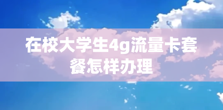 在校大学生4g流量卡套餐怎样办理