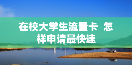 在校大学生流量卡  怎样申请最快速