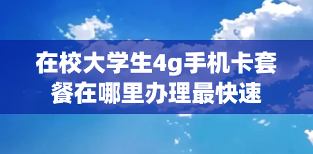 在校大学生4g手机卡套餐在哪里办理最快速