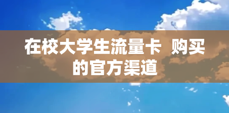 在校大学生流量卡  购买的官方渠道