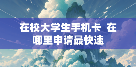 在校大学生手机卡  在哪里申请最快速