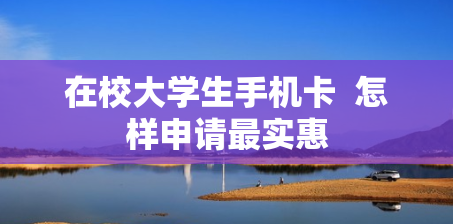 在校大学生手机卡  怎样申请最实惠