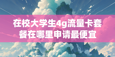 在校大学生4g流量卡套餐在哪里申请最便宜