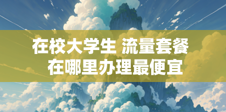 在校大学生 流量套餐  在哪里办理最便宜