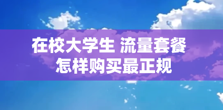 在校大学生 流量套餐  怎样购买最正规