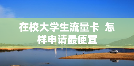 在校大学生流量卡  怎样申请最便宜