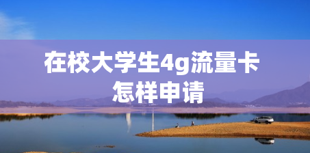 在校大学生4g流量卡  怎样申请