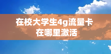 在校大学生4g流量卡  在哪里激活
