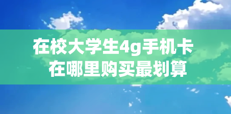 在校大学生4g手机卡  在哪里购买最划算