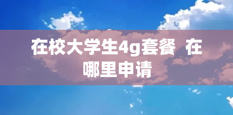 在校大学生4g套餐  在哪里申请