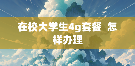 在校大学生4g套餐  怎样办理