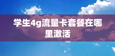 学生4g流量卡套餐在哪里激活