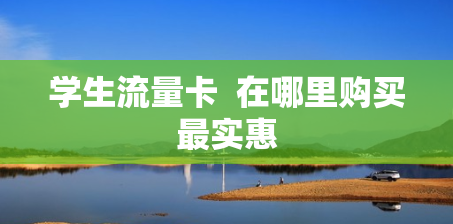 学生流量卡  在哪里购买最实惠