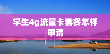 学生4g流量卡套餐怎样申请