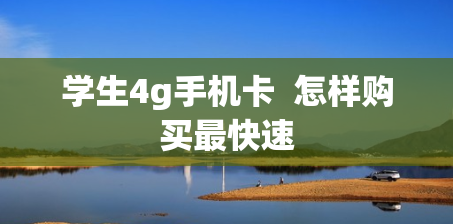 学生4g手机卡  怎样购买最快速