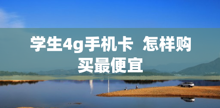 学生4g手机卡  怎样购买最便宜
