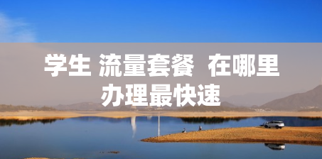 学生 流量套餐  在哪里办理最快速