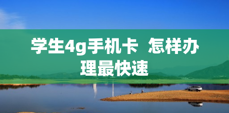 学生4g手机卡  怎样办理最快速